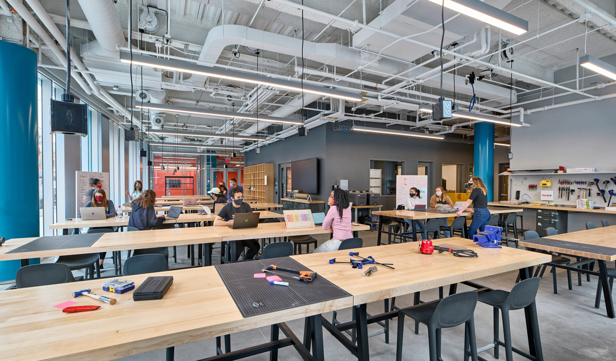 The interior fabrication studio at Tangen Hall.