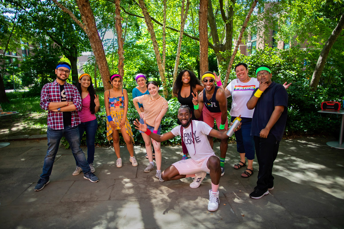 Students strike a pose during the Penn LGBT Center's 