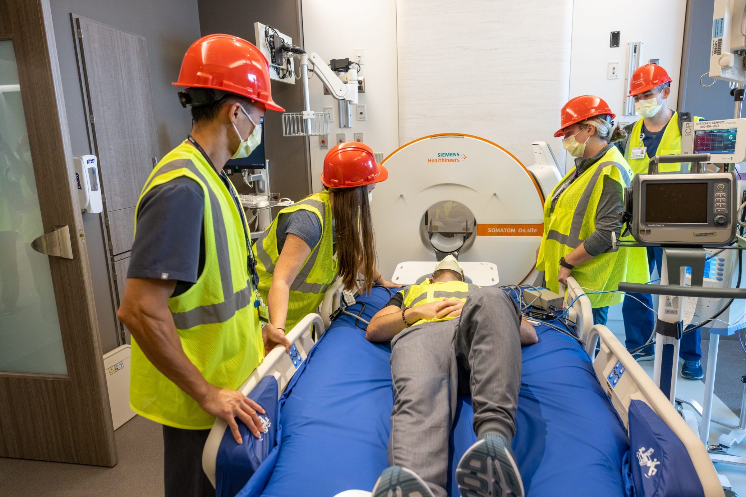 Pavilion staff with patient