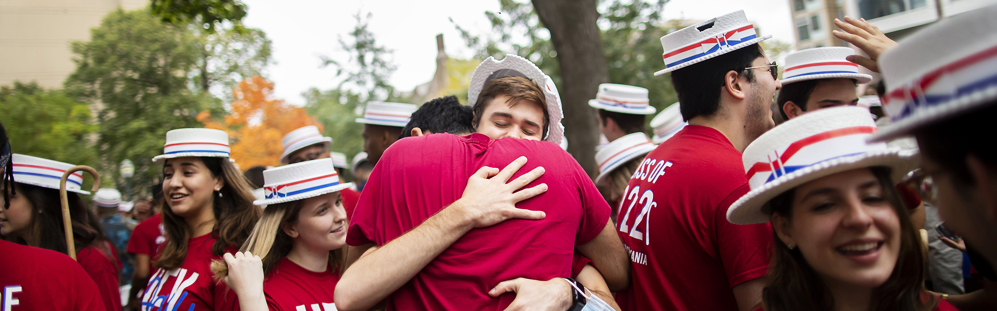 students hugging at heyday