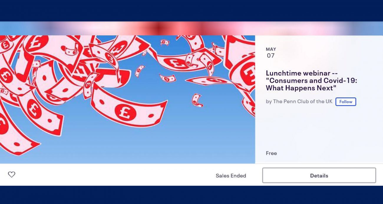 Event invitation to a lunchtime webinar on COVID-19