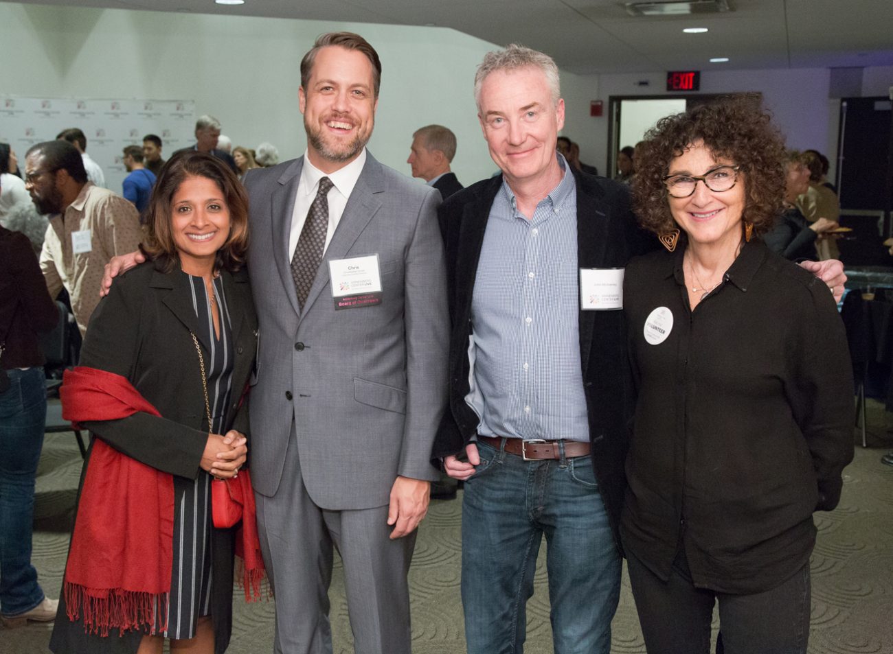 four audience members during pre-reception performances
