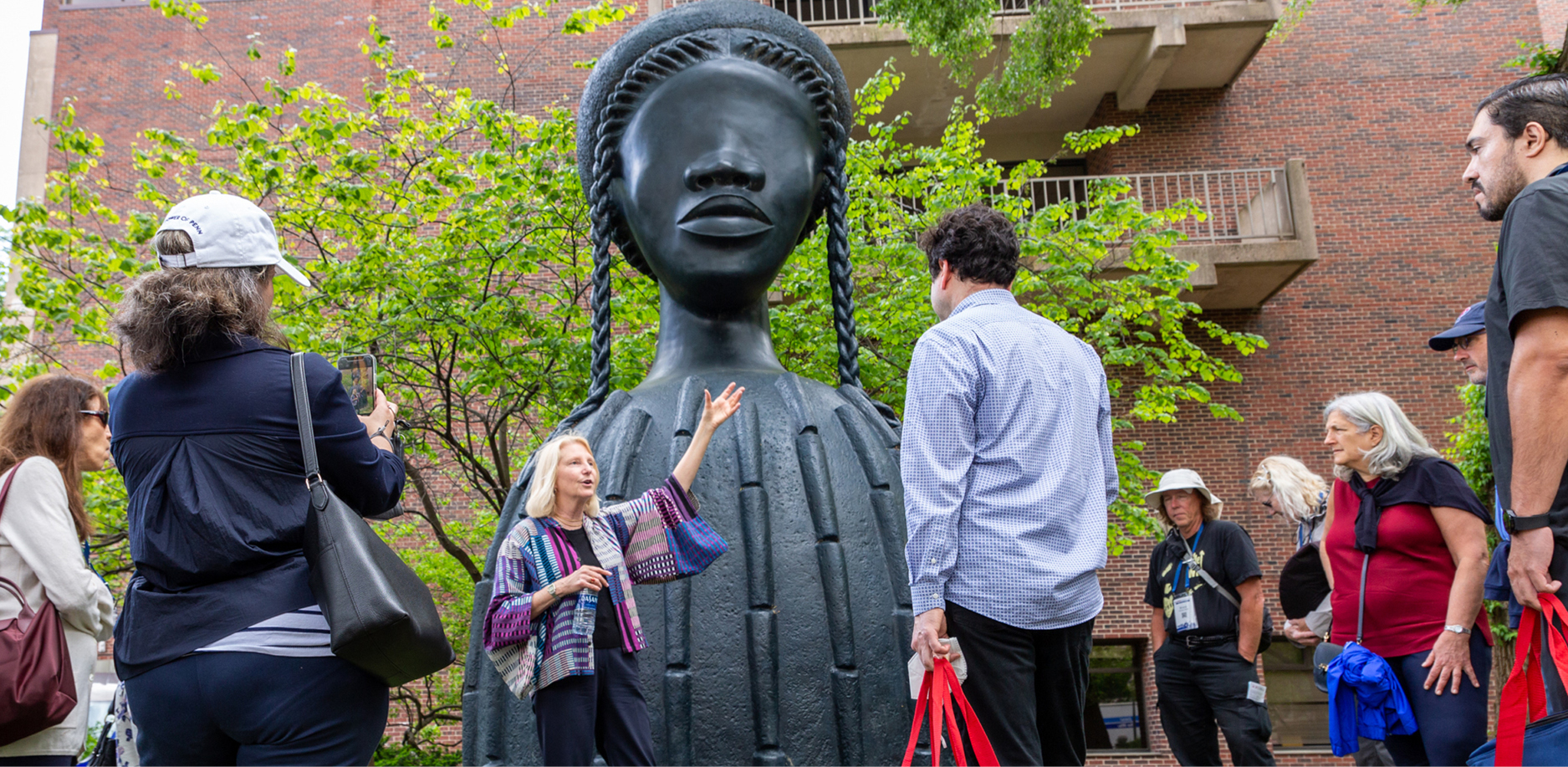 sculture tour in front of Brick House