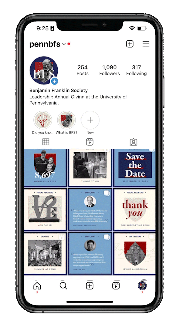 A GIF file showing a scrolling view of Instagram