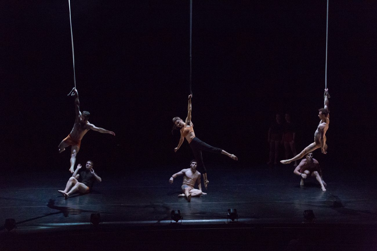 trapeze performance on stage