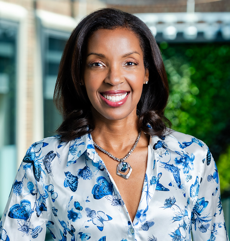 A portrait of Erika James, Dean of The Wharton School