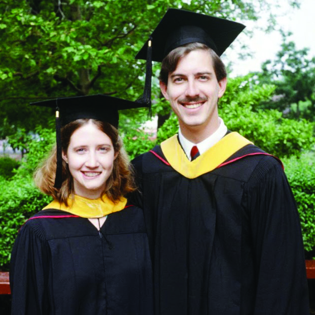 Julia Lang and Ed Mally at their 1983 graduation.