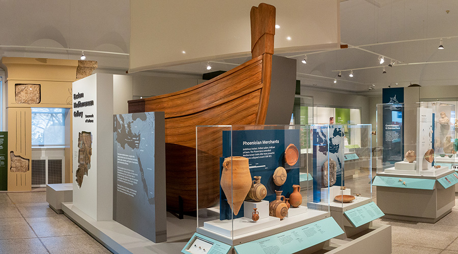 A view inside the Eastern Mediterranean Gallery at the Penn Museum.