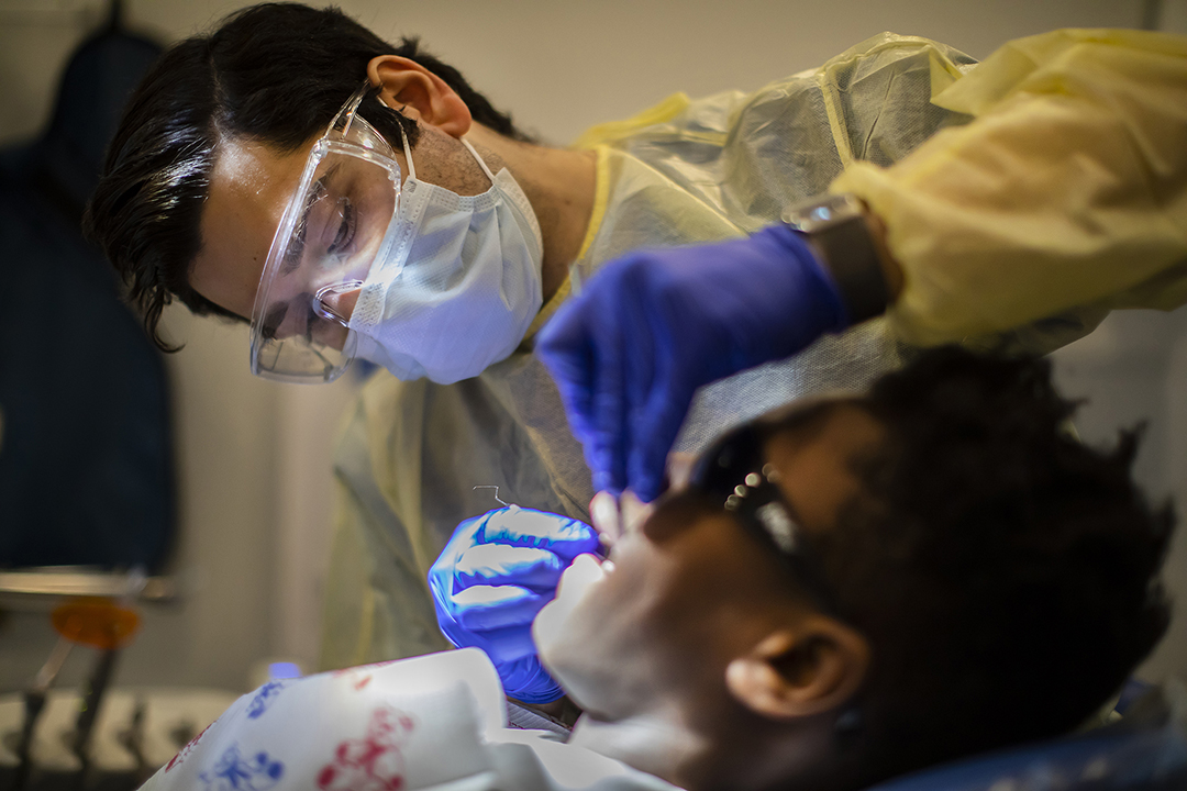 dentist working on patient
