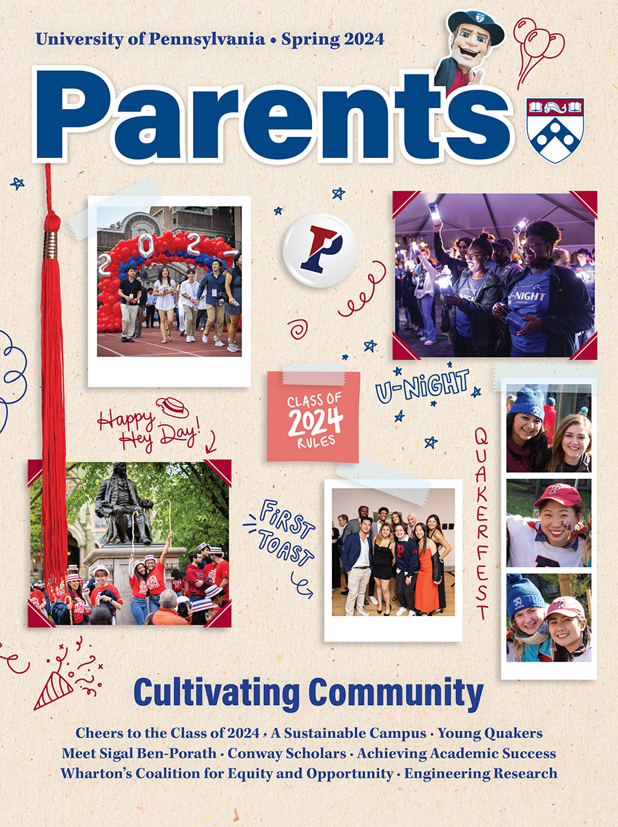 The cover image for the spring 2024 edition of Penn Parents magazine