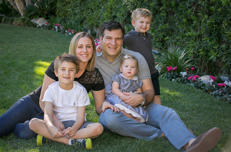 Joanna Kasirer, C’01, relaxes with her family in Southern California
