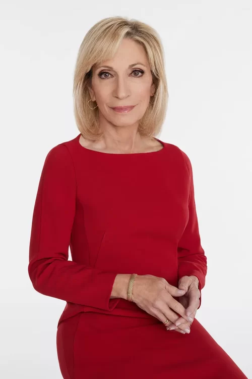 Portrait of Andrea Mitchell, journalist and Penn alumna, who will receive the 2025 Beacon Award.