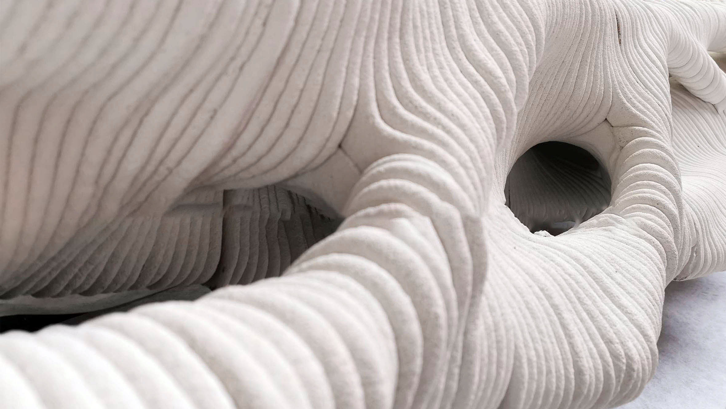 Concrete that absorbs carbon from the air could help mitigate the environmental impact of construction. (Credit: Polyhedral Structures Laboratory, Weitzman School of Design)