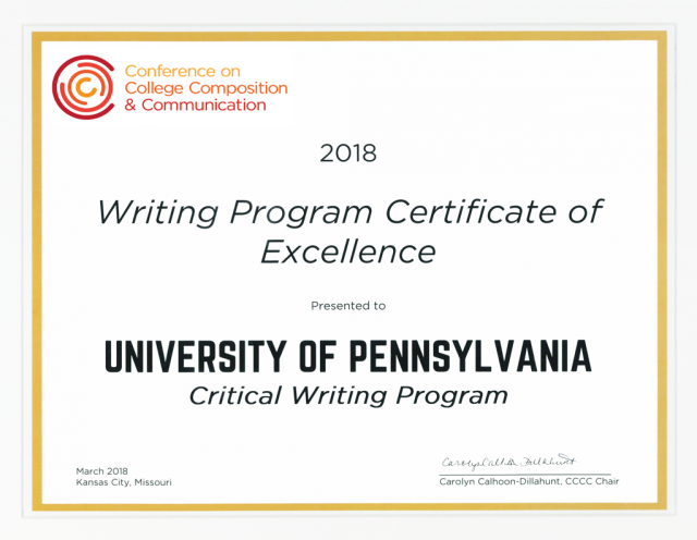 Certificate of Excellence