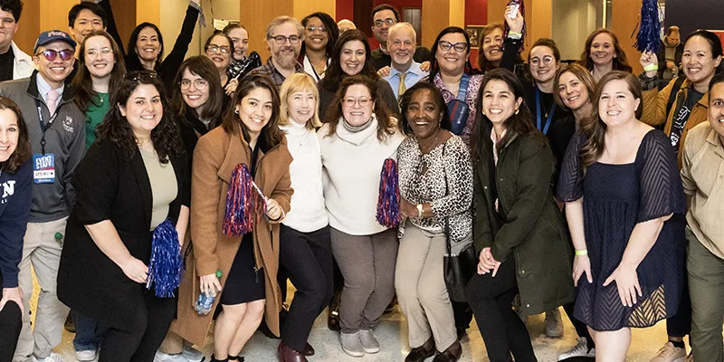 Group of Penn alumni and staff volunteers engage with The Penn Fund during a spirited event.