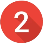 A red icon with the number 2 in the center