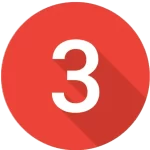 A red icon with the number 3 in the center