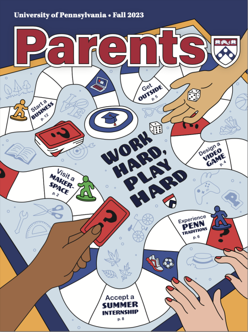 The cover image for the fall 2023 edition of Penn Parents magazine