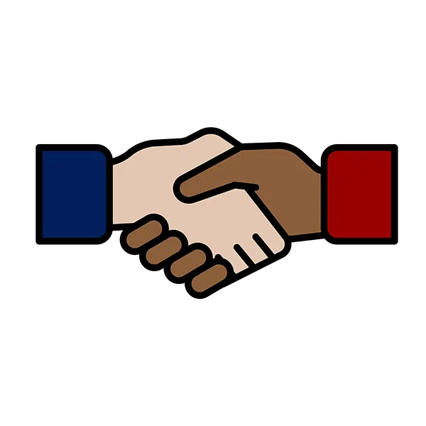 Icon of a handshake representing appreciation, donor recognition, and the impact of giving to The Penn Fund.