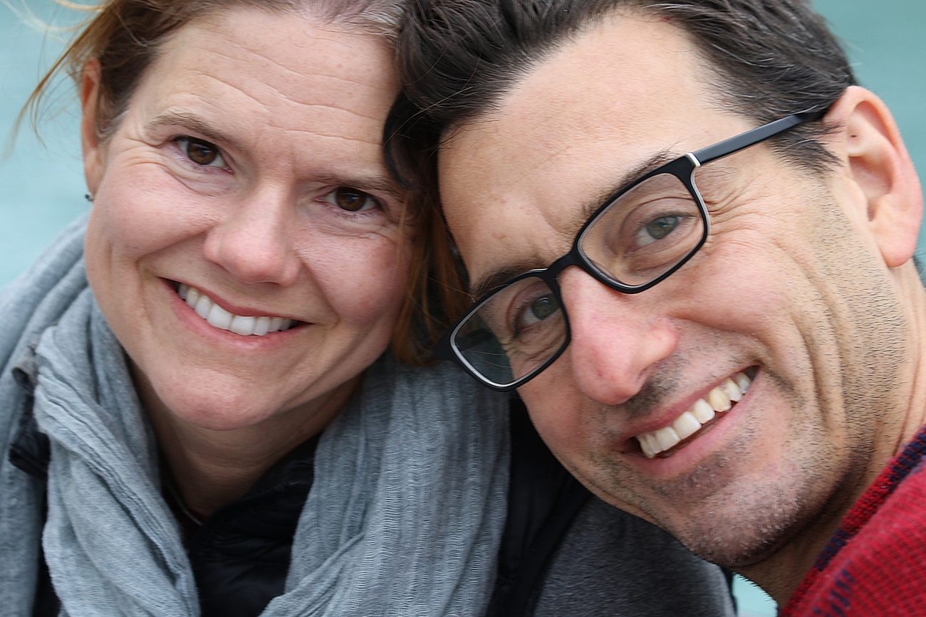 Close-up portrait of Holly Fogle, C’96, W’96, and Jeff Lieberman, ENG’96, W’96.