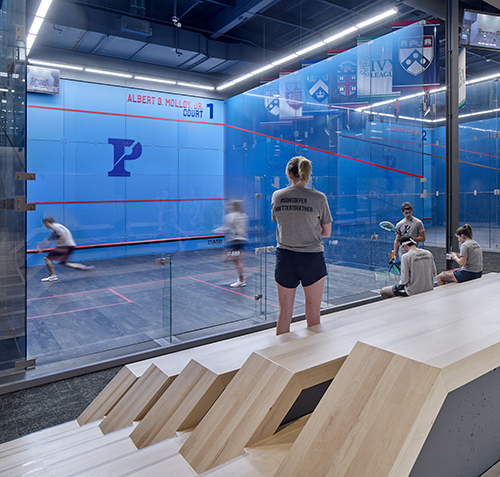 Students in squash court