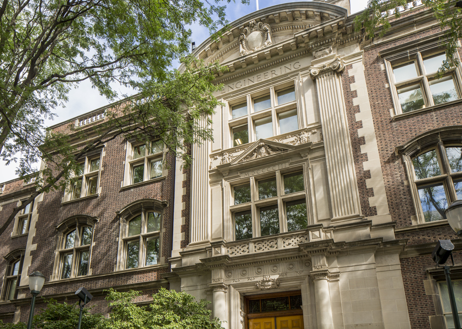 An exterior view of the Towne Building at the University of Pennsylvania. Photo by Greg Benson.