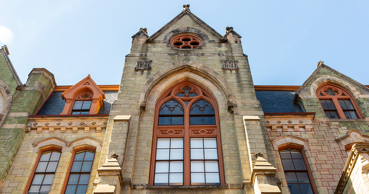 An exterior view of College Hall at the University of Pennsylvania